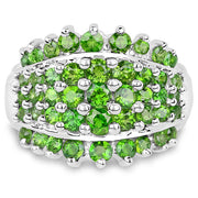 Bids.com 2.48 Carat Genuine Chrome Diopside .925 Sterling Silver Ring Rings