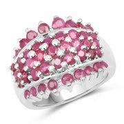 Bids.com 2.70 Carat Genuine Ruby .925 Sterling Silver Ring Rings