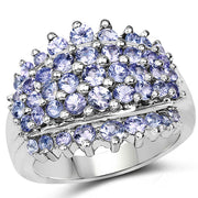Bids.com 2.35 Carat Genuine Tanzanite .925 Sterling Silver Ring Rings