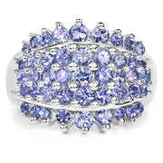Bids.com 2.35 Carat Genuine Tanzanite .925 Sterling Silver Ring Rings