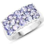 Bids.com 2.55 Carat Genuine Tanzanite .925 Sterling Silver Ring Rings