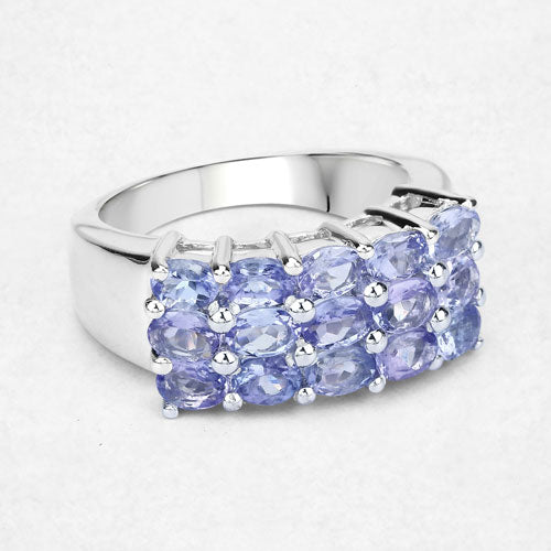 Bids.com 2.55 Carat Genuine Tanzanite .925 Sterling Silver Ring Rings
