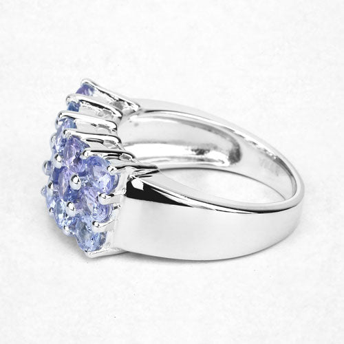 Bids.com 2.55 Carat Genuine Tanzanite .925 Sterling Silver Ring Rings