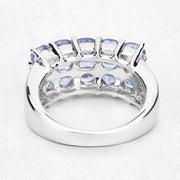 Bids.com 2.55 Carat Genuine Tanzanite .925 Sterling Silver Ring Rings