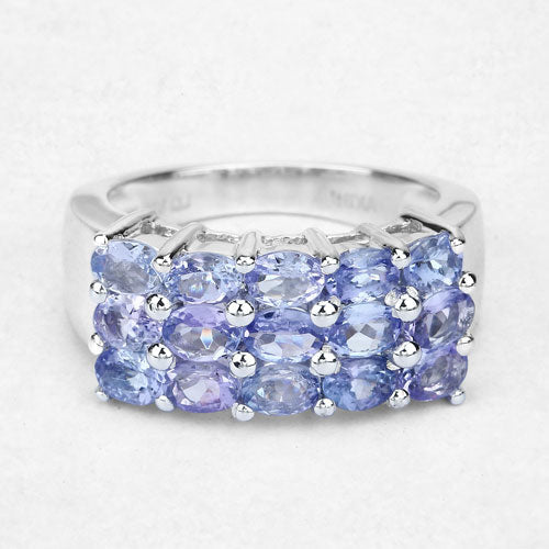 Bids.com 2.55 Carat Genuine Tanzanite .925 Sterling Silver Ring Rings