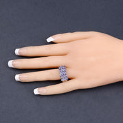 Bids.com 2.55 Carat Genuine Tanzanite .925 Sterling Silver Ring Rings