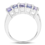 Bids.com 2.55 Carat Genuine Tanzanite .925 Sterling Silver Ring Rings