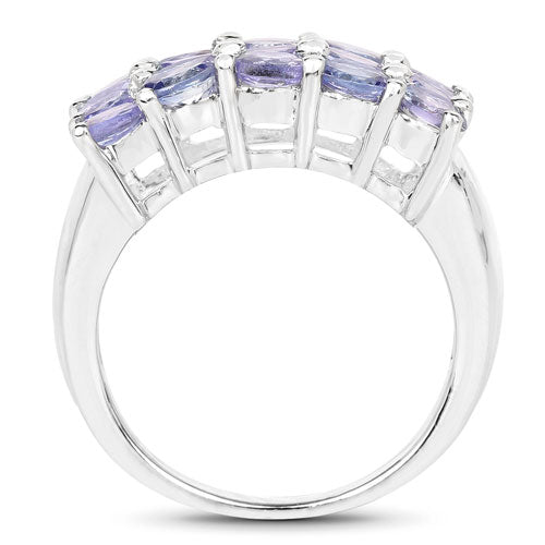 Bids.com 2.55 Carat Genuine Tanzanite .925 Sterling Silver Ring Rings