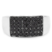 Bids.com 0.43 Carat Genuine Black Diamond .925 Sterling Silver Ring Rings