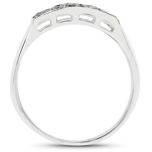 Bids.com 0.48 Carat Genuine Blue Diamond .925 Sterling Silver Ring Rings