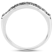 Bids.com 0.35 Carat Genuine Black Diamond .925 Sterling Silver Ring Rings