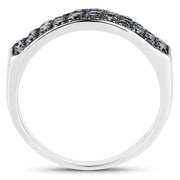 Bids.com 0.40 Carat Genuine Blue Diamond .925 Sterling Silver Ring Rings