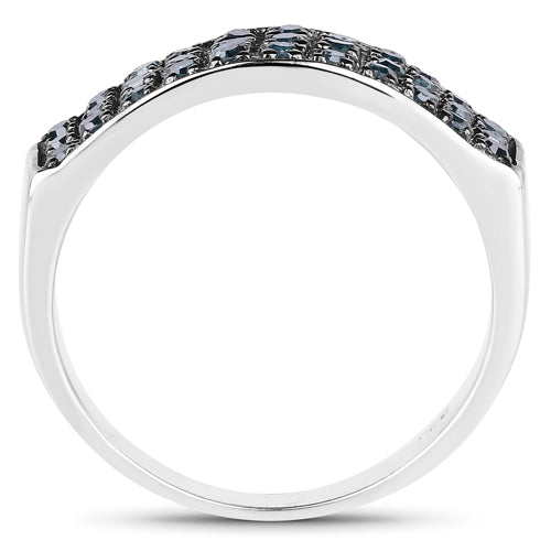 Bids.com 0.40 Carat Genuine Blue Diamond .925 Sterling Silver Ring Rings