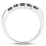 Bids.com 0.50 Carat Genuine Black Diamond .925 Sterling Silver Ring Rings