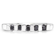 Bids.com 0.50 Carat Genuine Black Diamond .925 Sterling Silver Ring Rings