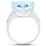 Bids.com 9.00 Carat Genuine Blue Topaz .925 Sterling Silver Ring Rings