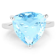 Bids.com 9.00 Carat Genuine Blue Topaz .925 Sterling Silver Ring Rings