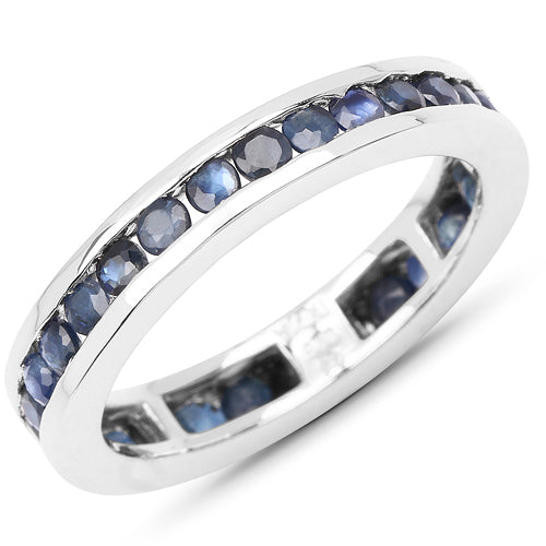 Bids.com 2.00 Carat Genuine Blue Sapphire .925 Sterling Silver Ring Rings
