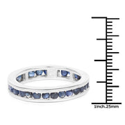 Bids.com 2.00 Carat Genuine Blue Sapphire .925 Sterling Silver Ring Rings