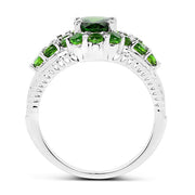 Bids.com 2.28 Carat Genuine Chrome Diopside .925 Sterling Silver Ring Rings