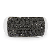 Bids.com 1.21 Carat Genuine Black Diamond .925 Sterling Silver Ring Rings