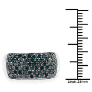 Bids.com 1.17 Carat Genuine Blue Diamond .925 Sterling Silver Ring Rings