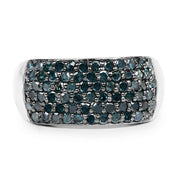 Bids.com 1.17 Carat Genuine Blue Diamond .925 Sterling Silver Ring Rings