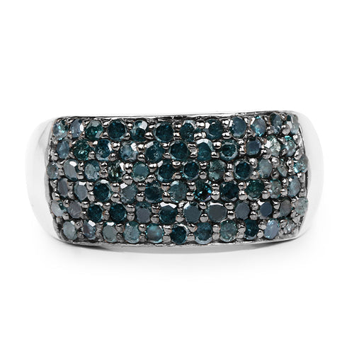 Bids.com 1.17 Carat Genuine Blue Diamond .925 Sterling Silver Ring Rings
