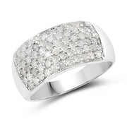 Bids.com 1.21 Carat Genuine White Diamond .925 Sterling Silver Ring Rings