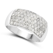 Bids.com 1.21 Carat Genuine White Diamond .925 Sterling Silver Ring Rings
