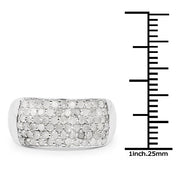 Bids.com 1.21 Carat Genuine White Diamond .925 Sterling Silver Ring Rings