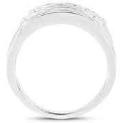 Bids.com 0.70 Carat Genuine White Sapphire .925 Sterling Silver Ring Rings