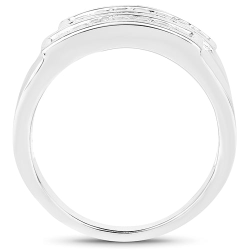 Bids.com 0.70 Carat Genuine White Sapphire .925 Sterling Silver Ring Rings