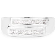 Bids.com 0.70 Carat Genuine White Sapphire .925 Sterling Silver Ring Rings