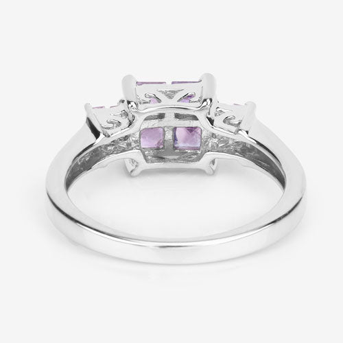 Bids.com 0.96 Carat Genuine Pink Sapphire  .925 Sterling Silver Ring Rings