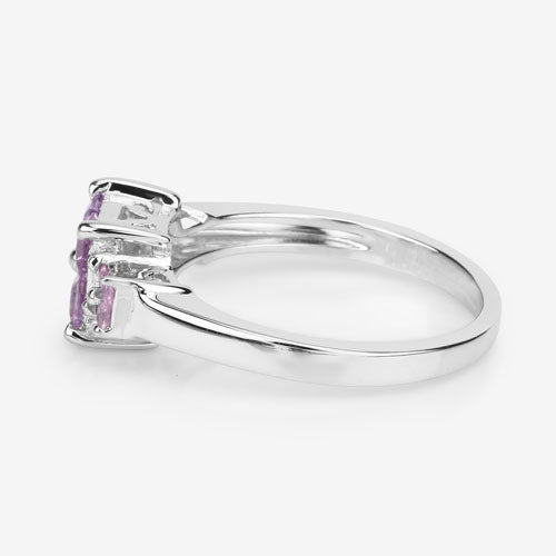 Bids.com 0.96 Carat Genuine Pink Sapphire  .925 Sterling Silver Ring Rings