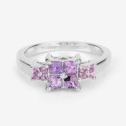 Bids.com 0.96 Carat Genuine Pink Sapphire  .925 Sterling Silver Ring Rings