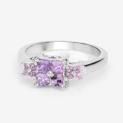Bids.com 0.96 Carat Genuine Pink Sapphire  .925 Sterling Silver Ring Rings