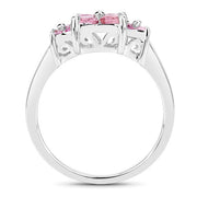 Bids.com 0.96 Carat Genuine Pink Sapphire  .925 Sterling Silver Ring Rings