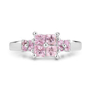 Bids.com 0.96 Carat Genuine Pink Sapphire  .925 Sterling Silver Ring Rings