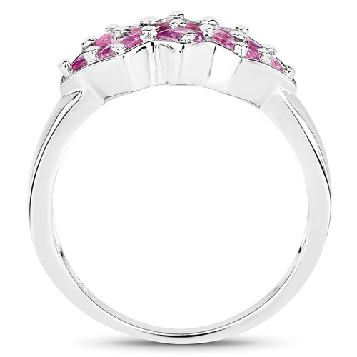 Bids.com 1.20 Carat Genuine Pink Sapphire .925 Sterling Silver Ring Rings