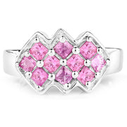 Bids.com 1.20 Carat Genuine Pink Sapphire .925 Sterling Silver Ring Rings