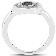 Bids.com 0.20 Carat Genuine Black Diamond and White Diamond .925 Sterling Silver Ring Rings
