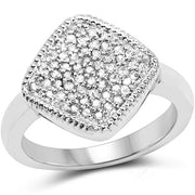 Bids.com 0.23 Carat Genuine White Diamond .925 Sterling Silver Ring Rings