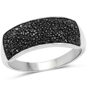 Bids.com 0.43 Carat Genuine Black Diamond .925 Sterling Silver Ring Rings