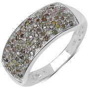 Bids.com 0.42 Carat Genuine White Diamond .925 Sterling Silver Ring Rings