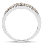 Bids.com 0.42 Carat Genuine White Diamond .925 Sterling Silver Ring Rings