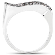 Bids.com 0.21 Carat Genuine Champagne Diamond .925 Sterling Silver Ring Rings