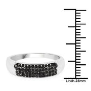 Bids.com 0.22 Carat Genuine Black Diamond .925 Sterling Silver Ring Rings