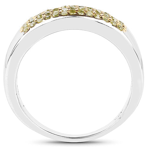 Bids.com 0.22 Carat Genuine Yellow Diamond .925 Sterling Silver Ring Rings